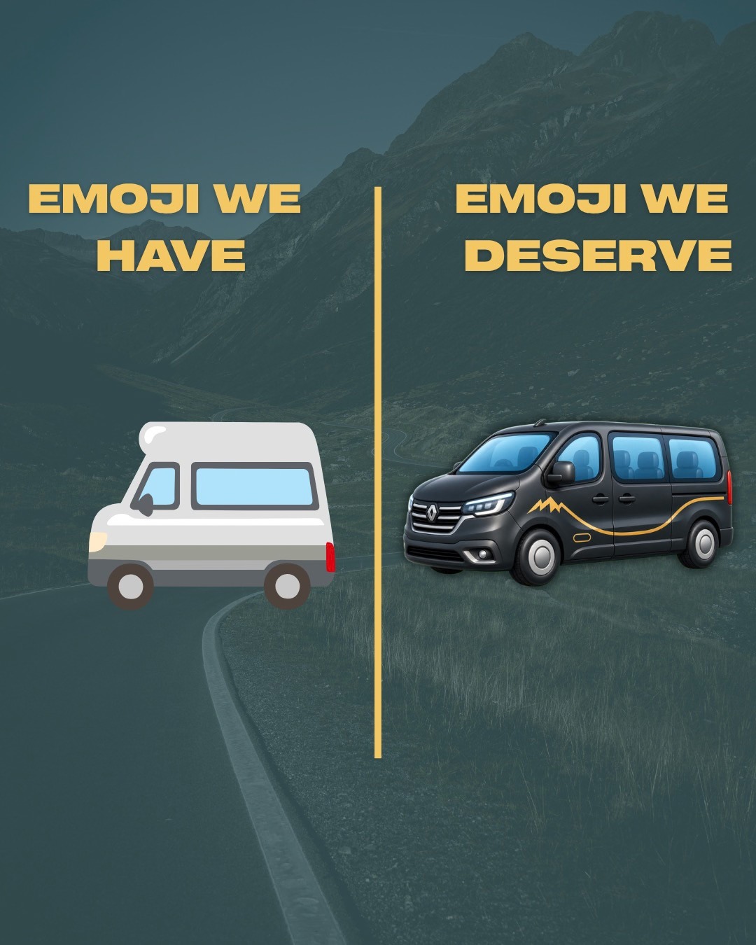Vehicle emoji social post